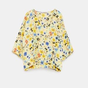 Zara silky floral blouse